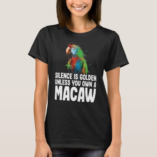 緋色のマカオカラフルオウム鳥の熱帯鳥 Tシャツ (正面)