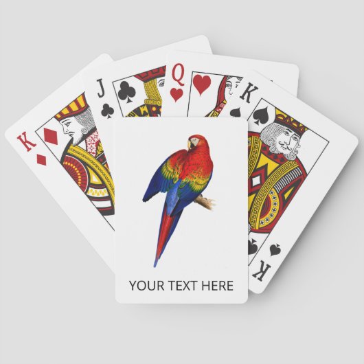 緋色のマカオ熱帯カラフル熱帯雨林鳥 トランプ (裏面)