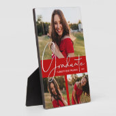 緋色のモダン卒業写真コラージュ フォトプラーク (側面)