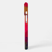 緋色のモノグラムの抽象芸術アートパターン iPhoneケース (左側面)