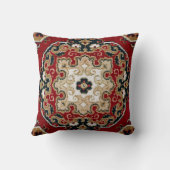 緋色のレッドオニキックスブラックタンオリエンタルペルシアカーペット クッション (裏面)