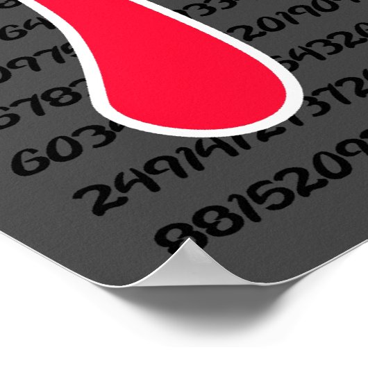 緋色の円周率の記号 ポスター (角)