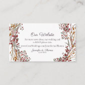 緋色の冬リースフローラ結婚のウェブサイト エンクロージャーカード (正面)