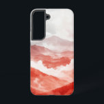 緋色の山のレイヤーフォンケース SAMSUNG GALAXY S22ケース<br><div class="desc">このデザインは、柔らかく流れる山の層を陰で描赤と白き、穏やかな風景を作り出しモダンている。</div>