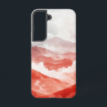 緋色の山のレイヤーフォンケース SAMSUNG GALAXY S22ケース<br><div class="desc">このデザインは、柔らかく流れる山の層を陰で描赤と白き、穏やかな風景を作り出しモダンている。</div>