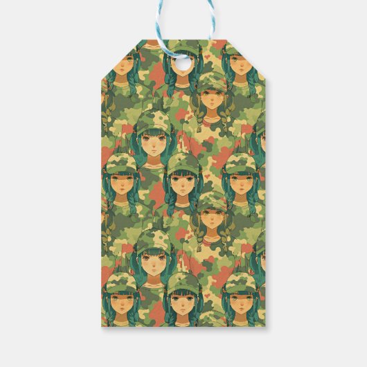 緋色の帆の水色の模様を持つ帆船 ギフトタグ (裏面)