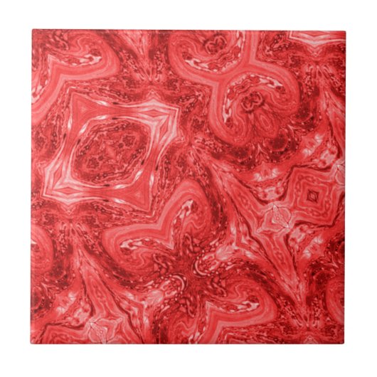 緋色の抽象芸術モダン芸術 タイル (正面)