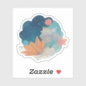 緋色の月の下の宇宙開花 シール (シート)