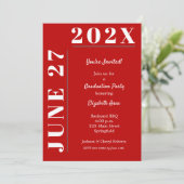 緋色の灰色の白の卒業パーティー 招待状 (スタンド正面)