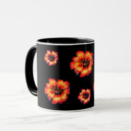 緋色の花模様 マグカップ