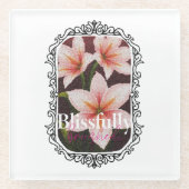 緋色の花 ガラスコースター (正面)