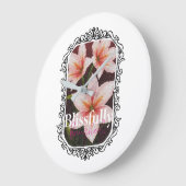 緋色の花 ラージ壁時計 (傾斜)