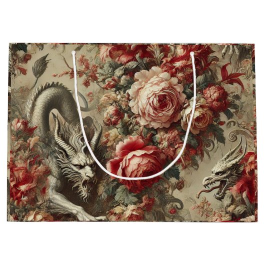 緋色の茂み – ゴシック様式の神話デザイン ラージペーパーバッグ (正面)