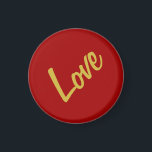 緋色の赤い金ゴールドの色結婚愛の書道 マグネット<br><div class="desc">簡単に色やフォントを変えられる。ロゴや背景画像も好きなように追加できる。</div>