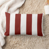 緋色の赤と白垂直ストライプ ランバークッション (ブランケット)