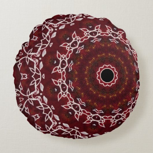 緋色の迷路 ラウンドクッション (正面)