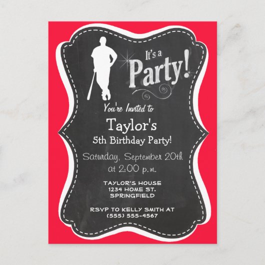 緋色の野球；ソフトボール インビテーションポストカード (正面)