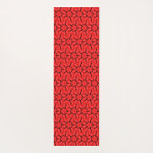 緋色の黒い幾何学模様 ヨガマット (裏面)