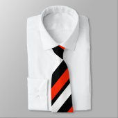 緋色の黒と白の連隊のストライプネクタイ ネクタイ (タイ)