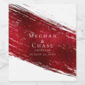 緋色はっきりしたのブラシのストローク ワインラベル (シングルラベル)