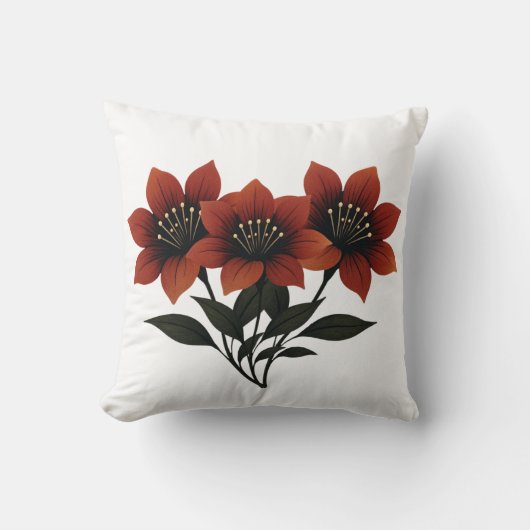 緋色はっきりした開花 クッション (正面)