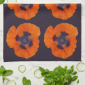 緋色オレンジポピー1 キッチンタオル (折り畳み)
