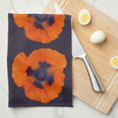緋色オレンジポピー1 キッチンタオル (四つ折り)