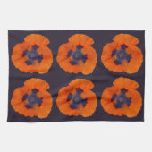 緋色オレンジポピー1 キッチンタオル (横)