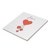 緋色シンプルのイラストレーションのハートラブ タイル (側面)