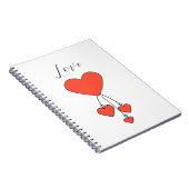 緋色シンプルのイラストレーションのハートラブ ノートブック (右側)