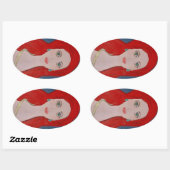 緋色シール 楕円形シール (シート)