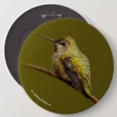 緋色トランペツネのアンナのハミングバード 缶バッジ (正面&裏面)