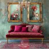 緋色バラポートレート蝶クロックフローラ 薄葉紙