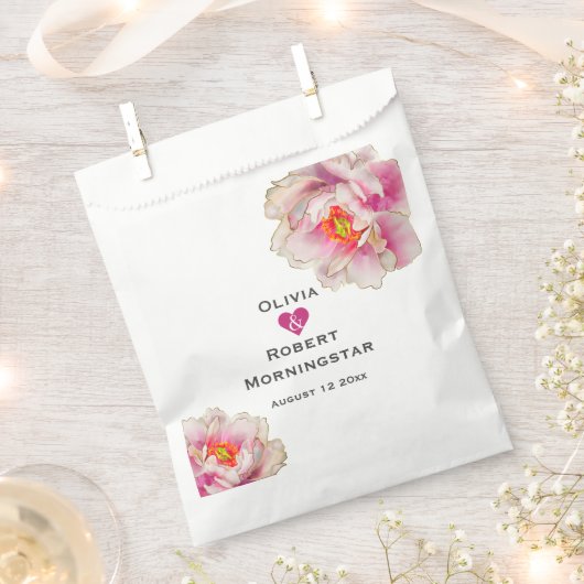 緋色ピンクフローラ牡丹 フェイバーバッグ (クリップ留めされた状態)