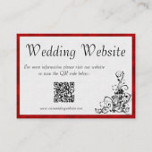 緋色ベルベットフレームヴィンテージ結婚オーナメントサイト エンクロージャーカード (正面)