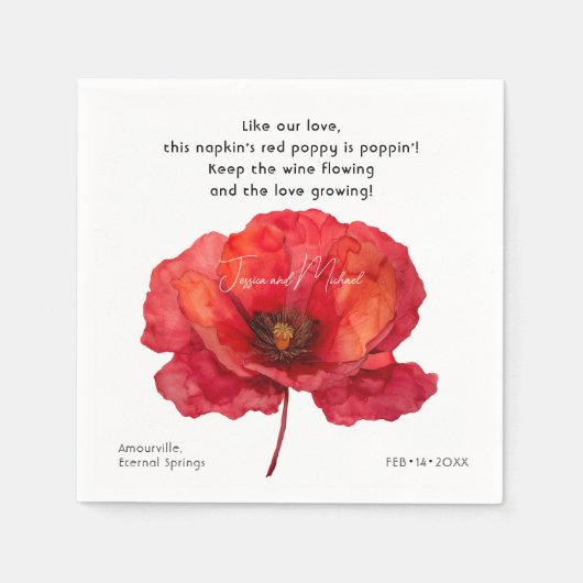 緋色ペタルエレガンス スタンダードカクテルナプキン (正面)