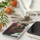 緋色マカオパロッ食べトズトースト キーホルダー (正面右)