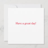 緋色レッドチューリップフラット誕生日カード カード (裏面)