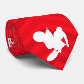 緋色レッド、ホワイト、シェブロン、モトクロス、ダートバイク ネクタイ (ロール)