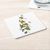 緋色明るい赤紫色(明るい赤紫色コキネア)バイレッドヴェー スクエアペーパーコースター (アングル)