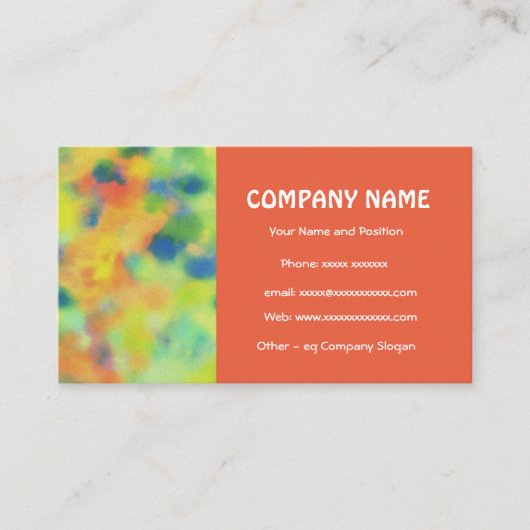 緋色、オレンジ、緑、青王室のの名刺 名刺 (正面)