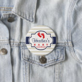 緋色，海軍，卵の殻のストライプ赤ちゃんシャワー 缶バッジ (インサイチュ)