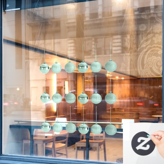 総ビーズ飾りのクリスマスオーナメントベクトルデザイン ウィンドウサイン (カフェ窓)