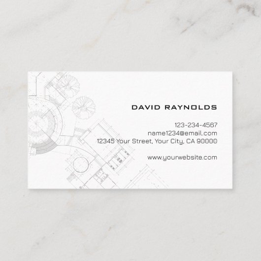 総モダン建築チョーク名刺 名刺 (裏面)