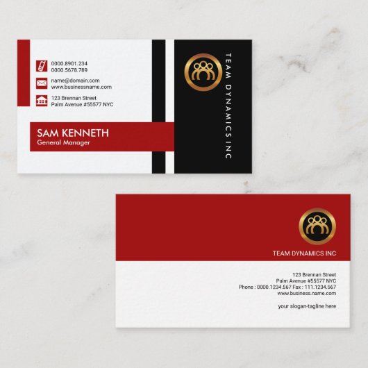 総務部長モダンでスタイリッシュで非のうちどころがない未来派 名刺 (正面/裏面)