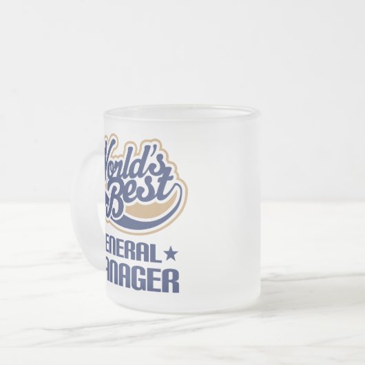 総務部長(世界のベスト)のためのギフトのアイディア フロストグラスマグカップ (正面左)