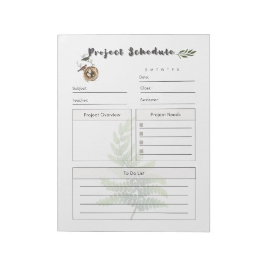 総合プロジェクト スケジュール テンプレート ノートパッド (回転)