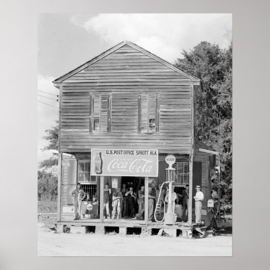 総合商店&郵便局， 1935.ヴィンテージ写真 ポスター (正面)