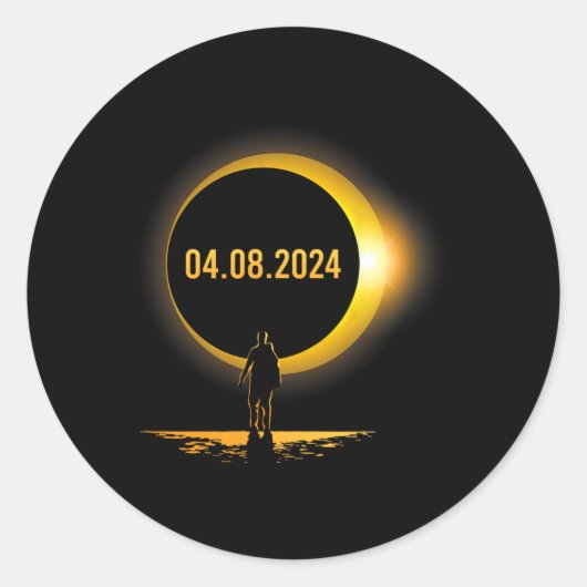 総和04 08 24 おもしろい Eclipse 2024 ラウンドシール (正面)