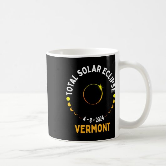 総和04 08 24 太陽の Eclipse 2024 Vermont コーヒーマグカップ (右)